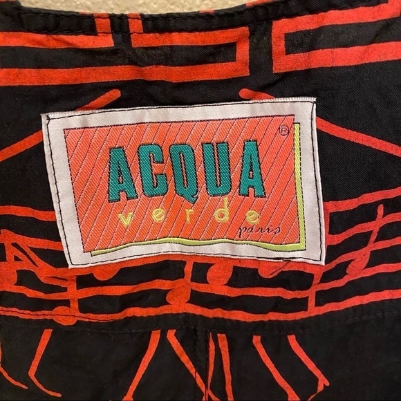 Vintage ACQUA VERDE Paris People Stick Graphic Jumpsuit -Small-Made in France - Picture 7 of 10